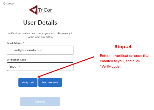 Client Login Step 4