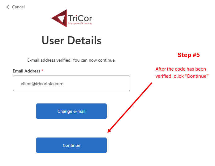 Client Login Step 5