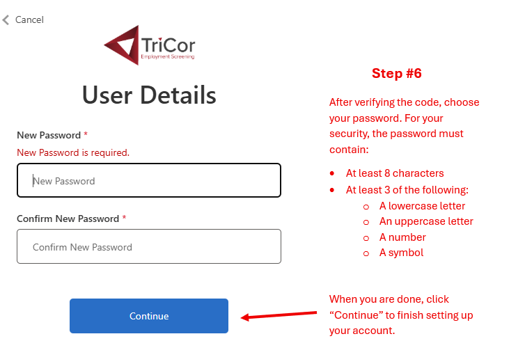 Client Login Step 6